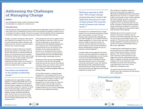Addressing the Challenges of Managing Change – PM Healthcare Journal